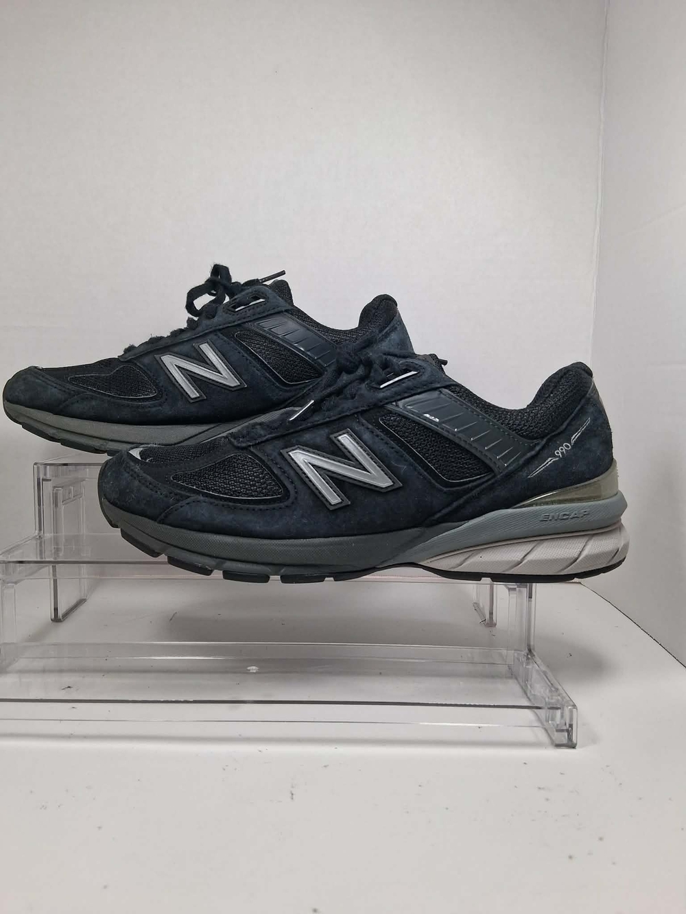 New Balance 990v5 Made in USA Black Suede Mesh Low Top Women's W990BK5 Sz9.5
